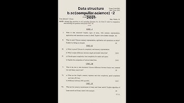 Question paper :-CS-08 : Data structure || B.A/B.sc (General) 4 semester || (PU)