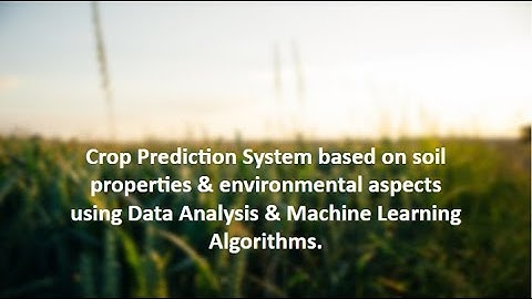 Crop Prediction System.
