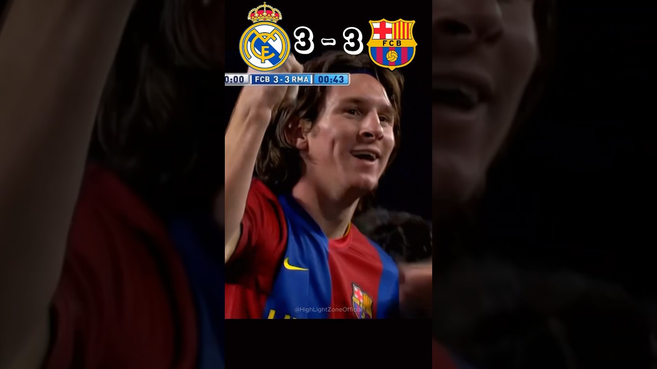 Barcelona 3 x 3 Real Madrid (Messi Hat-Trick) &bull; La Liga 06/07 Highlights #football #shorts