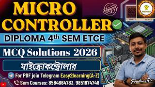 🔥MCQ Solution Micro Controller for Diploma 4th Sem।। ETCE।।By Preetam Sir