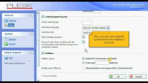 How to create a POP email account in plesk