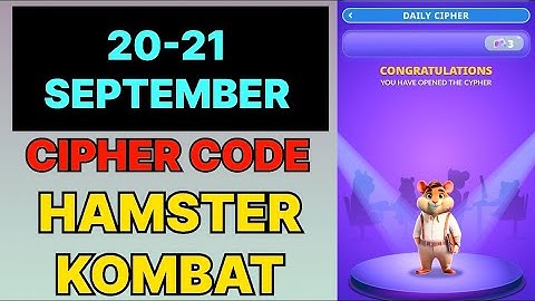 Hamster Kombat Dev Game Daily Cipher 20 September | Hamster Kombat Daily Cipher Code 20 September 