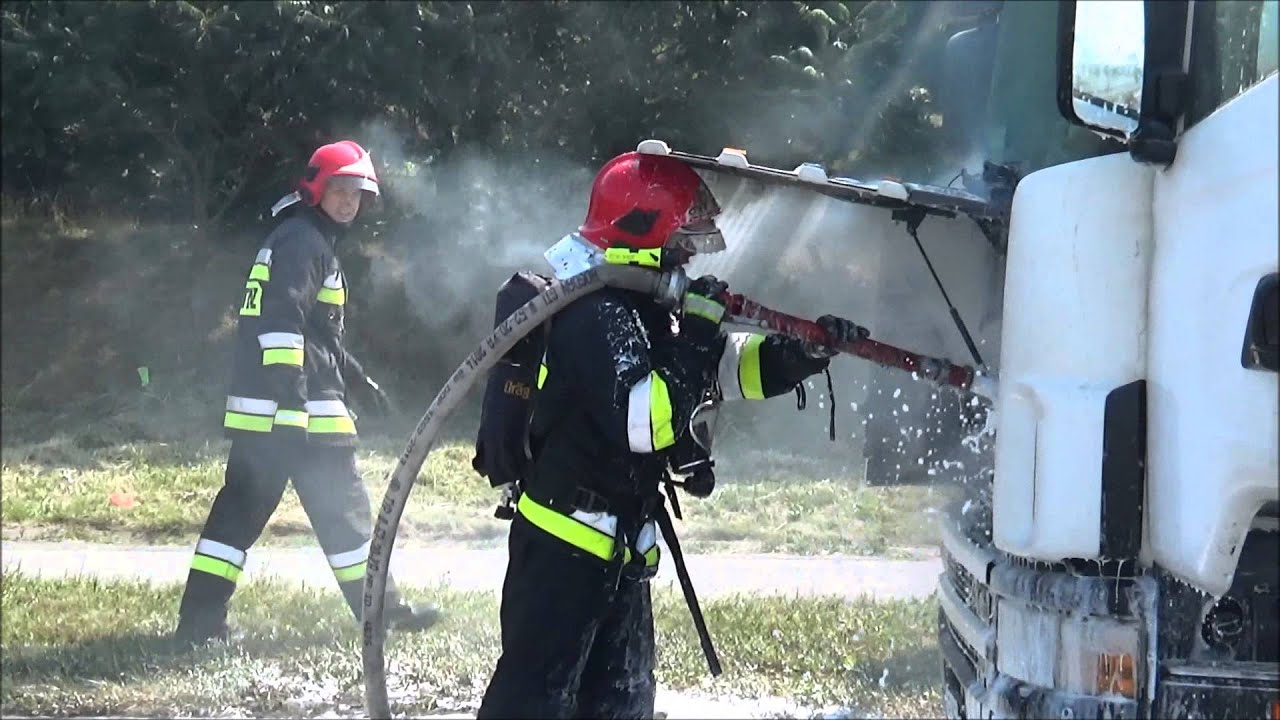 08.08.2015 - DK3 Polkowice - pożar ciężarówki