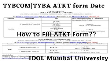 IDOL ATKT  Repeater Admission Date | TYBCOM & TYBA | IDOL Mumbai University 2021