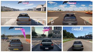 FH2 vs FH3 vs FH4 vs NFS Heat vs PC3 | Mitsubishi Lancer Evo VIII Sound Comparison