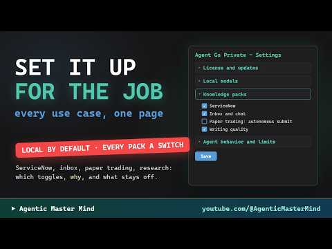 Local by Default, Every Pack a Switch: the Agent Go Private Settings Page