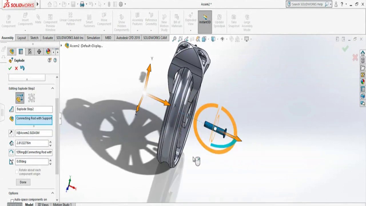Solidworks in a minute: How to create exploded view of an assembly and ...