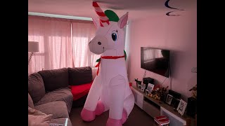 Unicorn Airblown Inflatable Christmas Unboxing