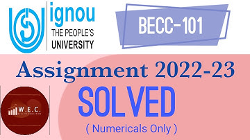 [Solved] BECC 1O1 Assignment 2022-23 CBCS BEACH (Numericals only)