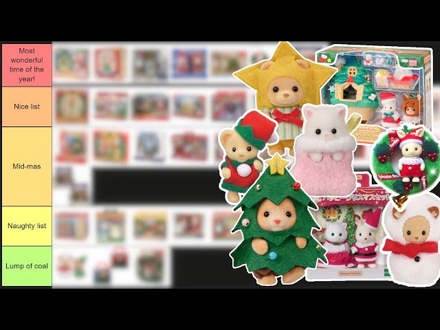 tier ranking all the Christmas Sylvanian Families sets