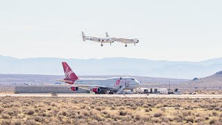 Virgin Galactic White Knight Two Carrier Aircraft Lands at Mojave Air & Spaceport + Tower Audio