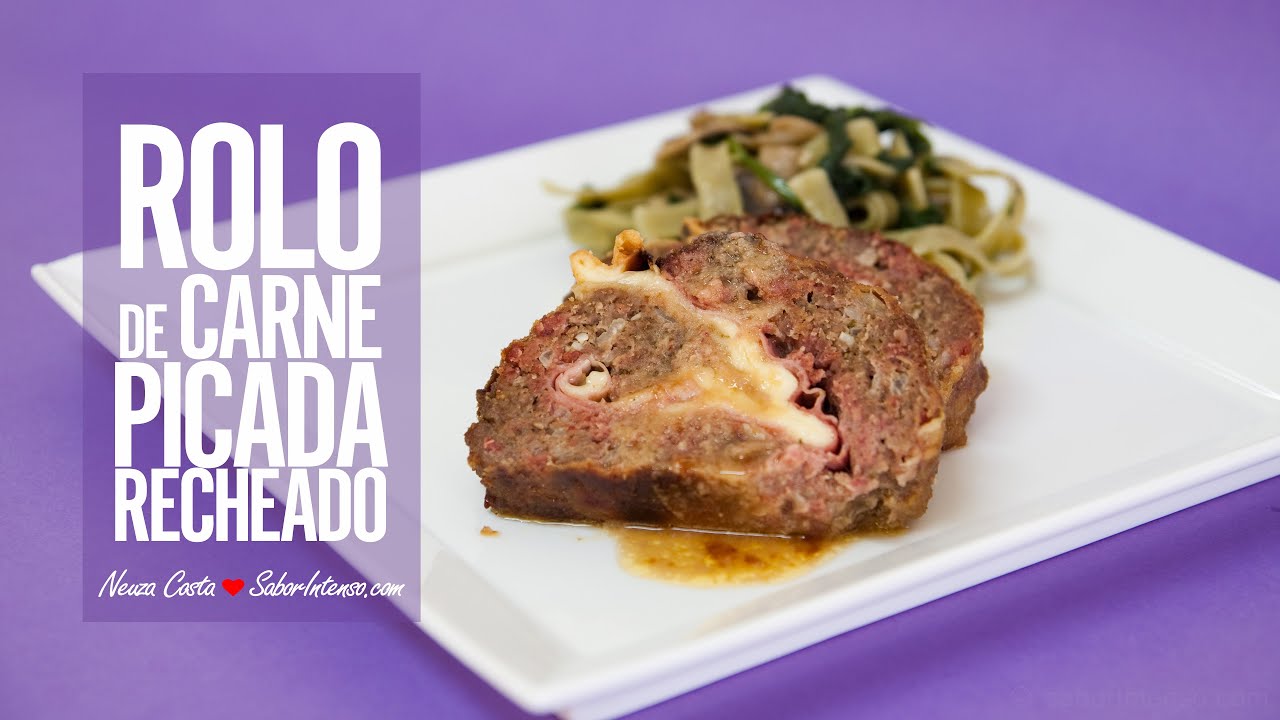 ⁣Rolo de Carne Picada Recheado