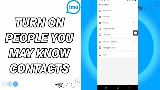 How To Turn On  People You May Know Contacts On Imo App screenshot 5
