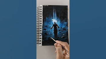 I made Drawing Of Goku Ultra Instinct Using Only Three Colours. #shorts #goku