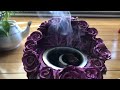 ASMR charcoal pine tree resin incense burning smoke relaxing candle