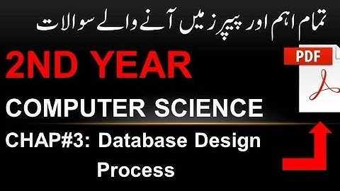 2nd Year Computer Science Chapter 3 | Data Design Process | Solved MCQs & Short Questions