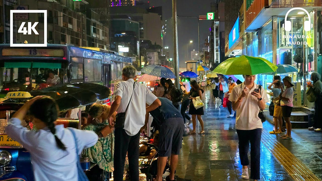 Bangkok, Thailand | Regnpromenad 4K | 15 nov. 2024