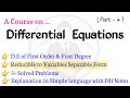 Reducible to Variable Separable Form | Differential Equations Lec-4 | Hindi