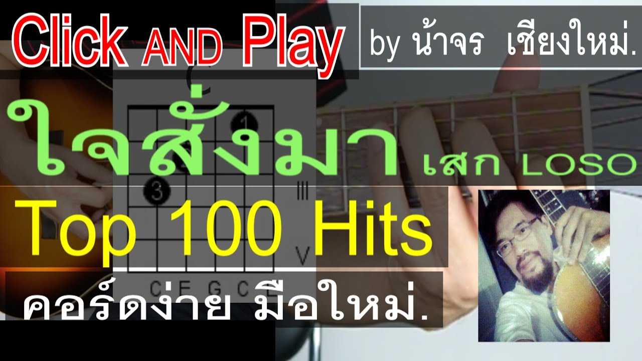 สอนกีต้าร์  ใจสั่งมา LEVEL1 ClickAndPlay [เสกLOSO] คอร์ดง่าย ตีคอร์ด มือใหม่ - น้าจร เชียงใหม่