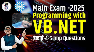 Programming with VB.NET  Unit-4-5 | Important Questions & Solutions | Main Exam 2025
