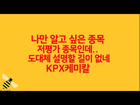 kpx 케미칼 Update New 나만 알고 싶은 저평가 종목/KPX케미칼