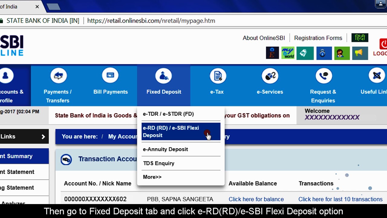 Sbi Rinb How To Close An Online Recurring Deposit E Rd Account