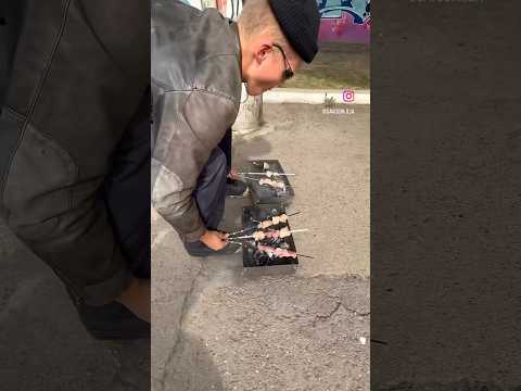 ШАШЛЫК НА РОЛИКАХ | БАРХАТНЫЕ ТЯГИ МАНГАЛЫ | BBQ SKATES #shorts #шашлындос #шашлычки