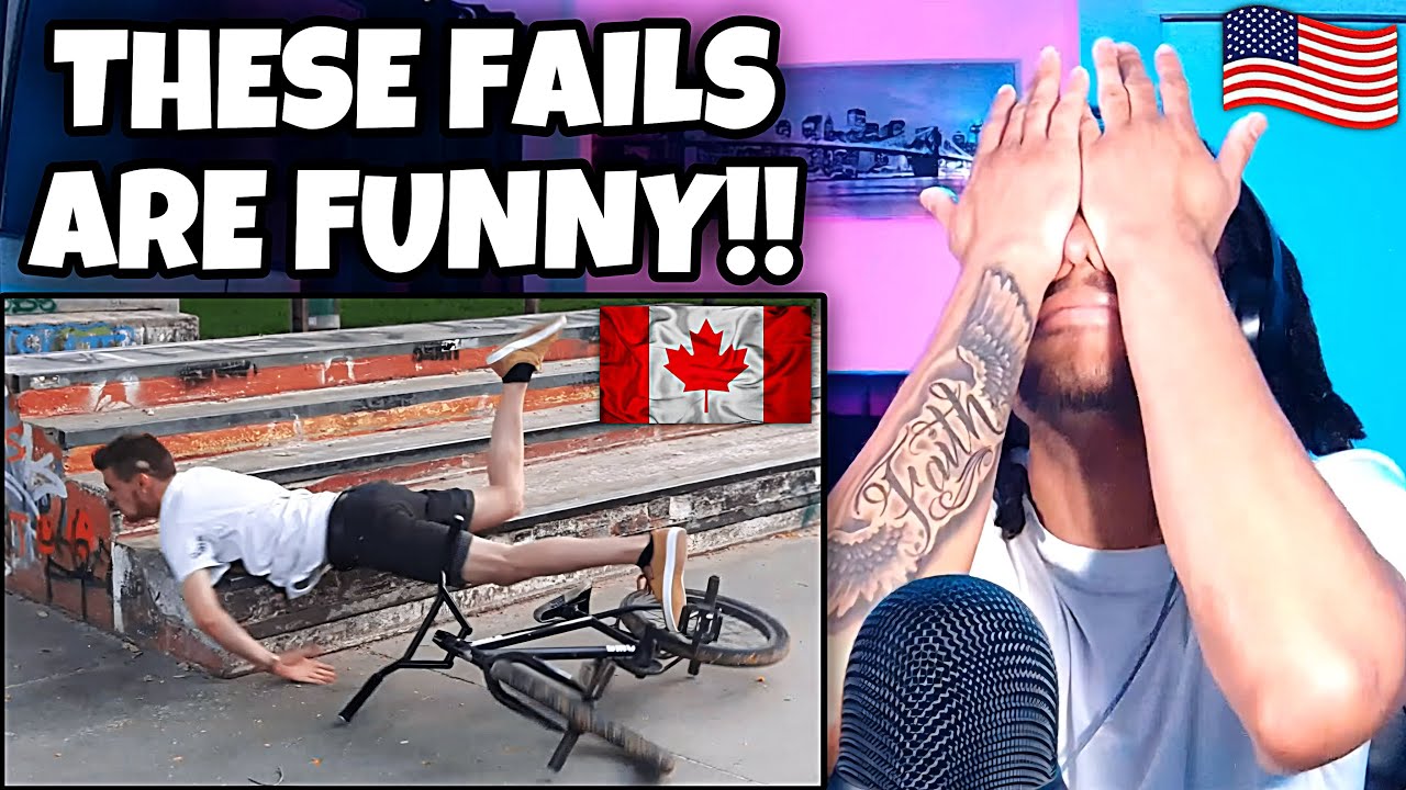 AMERICAN REACTS to Funny Canadian Fails | Try Not to Laugh