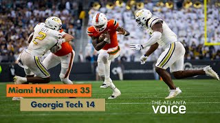 GEORGIA TECH: Brent Key, Ace Eley and Charlie Thomas react after loss to the 'Canes