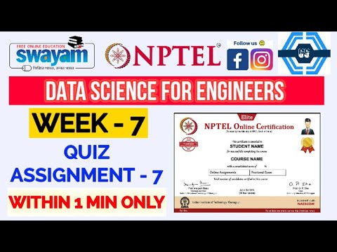 Data Science For Engineers - NPTEL || WEEK 7 QUIZ ASSIGNMENT SOLUTION ||