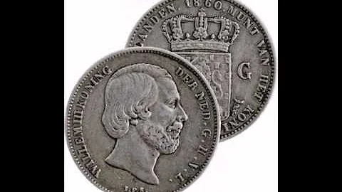 1860 Netherlands William III silver half gulden co...
