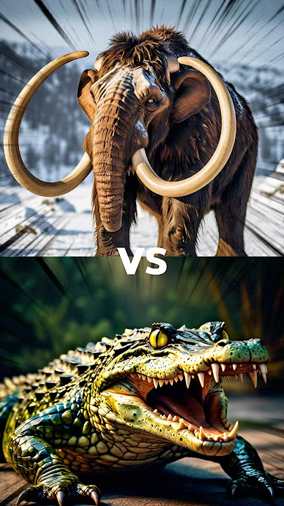 Mammoth vs Gorilla vs Crocodile, (White bear, Elephant, Tiger, Lion, Hyena,)