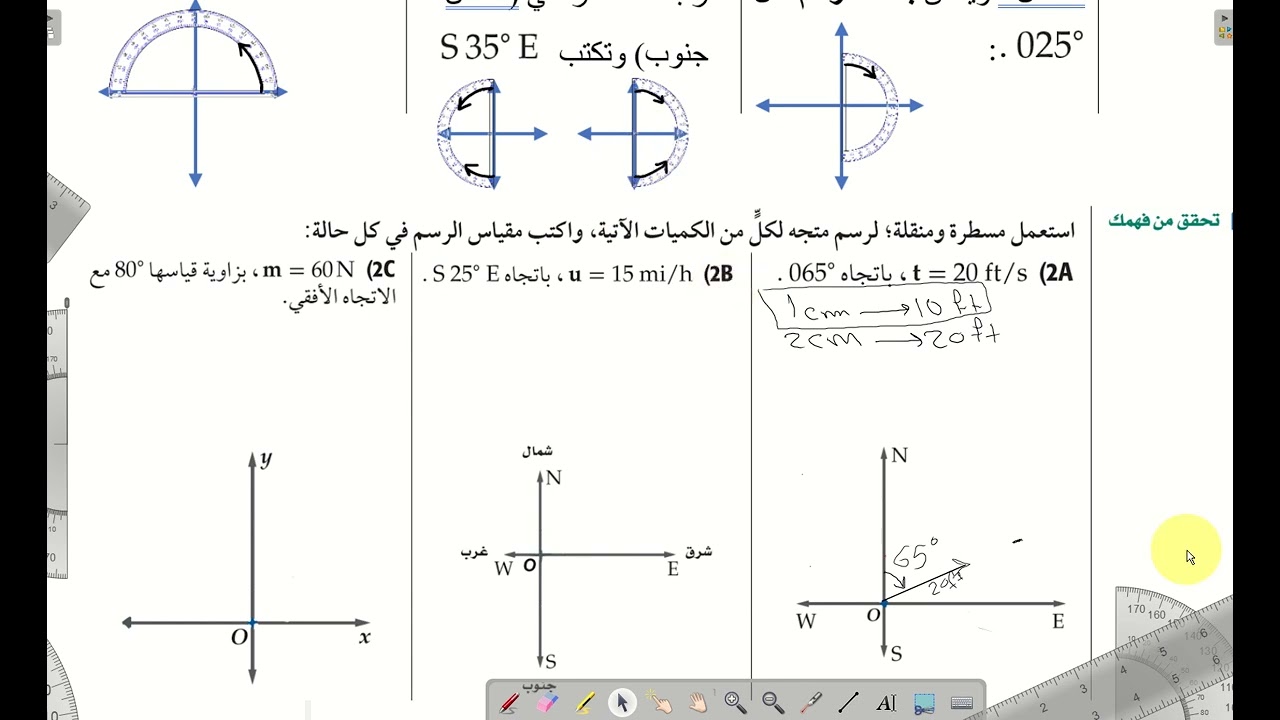 رسم المتجهات ( رياضيات 6 الدرس 1-1 مقدمة في المتجهات )