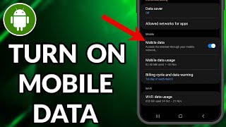 How To Turn On Mobile Data On Samsung