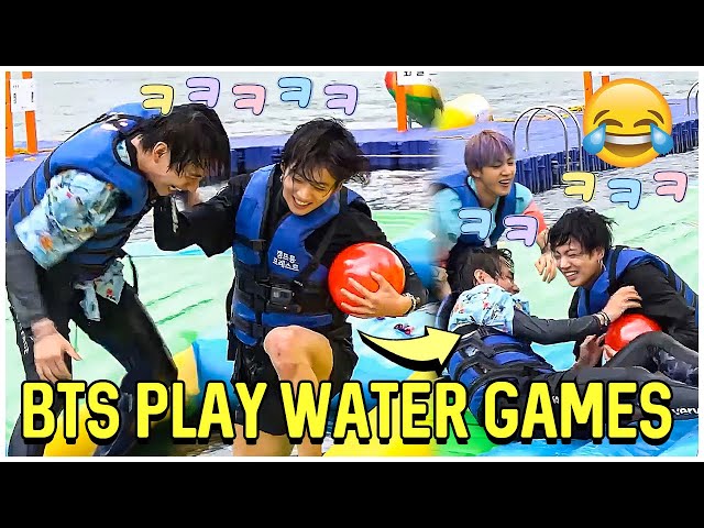 BTS Play Water Games In Run BTS class=