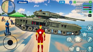 Iron Rope Hero Gangster Crime and Military Tank in Open World Game - Android Gameplay screenshot 2