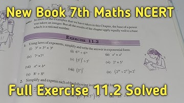 Chapter-11 Ex-11.2 Exponents and Powers || Class 7 Maths  New Book