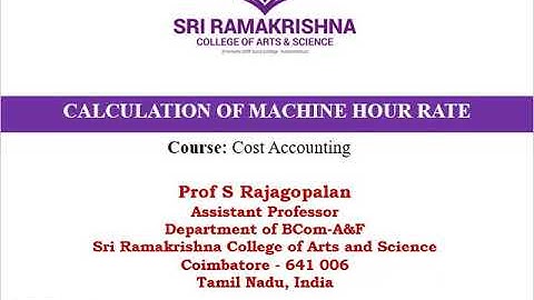 Calculation of Machine Hour Rate
