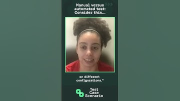 Manual versus Automated tests: Consider this...