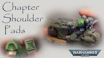 Chapter Shoulder Pads. Deathwatch Primaris Conversion. Green Stuff.
