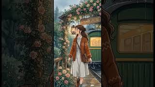 Ghibli Rain Train Journey to Village Home 🌧️🚆 | رحلة قطار جيبلي في المطر نحو بيت القرية