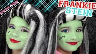 Frankie Stein Monster High Costume Makeup Tutorial for Halloween | Kittiesmama & Bratayley