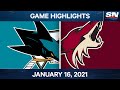 NHL Game Highlights | Sharks vs. Coyotes - Jan. 16, 2021