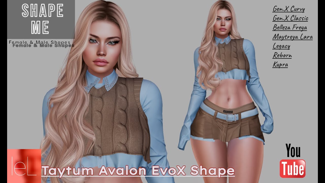 Second Life - Shape Me - Taytum Avalon Head EvoX Shape