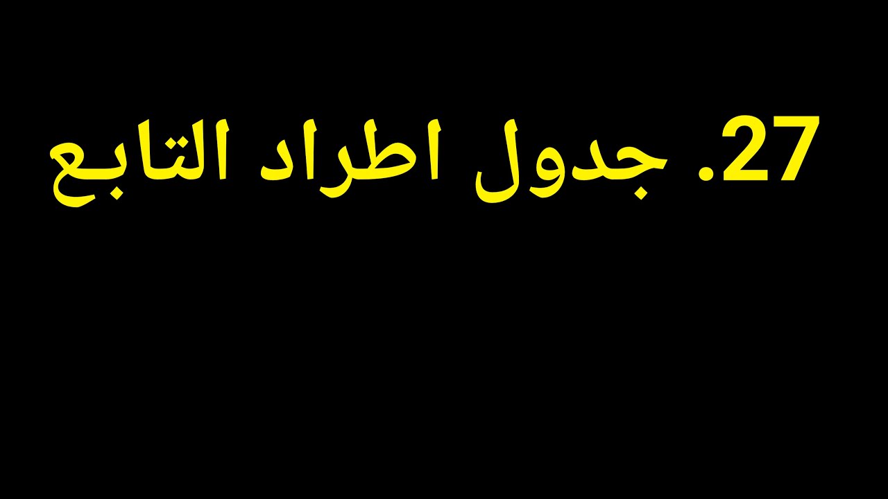 جبر الصف العاشر | 27. جدول اطراد التابع