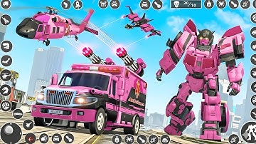 Ambulance Robot Transformation Dog Car Helicopter Rescue Game 3D 2025 