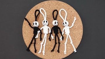 DIY macrame skeleton ornament