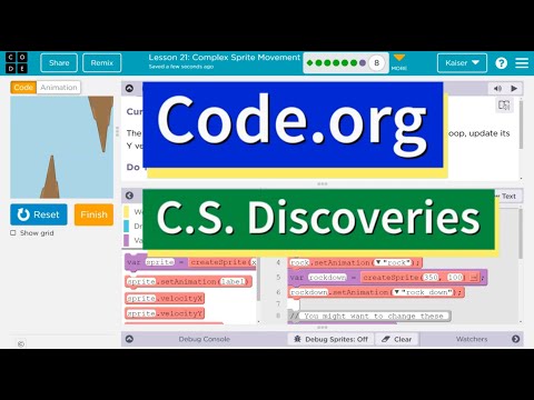 Code.org Lesson 22.7A Complex Sprite Movement | Answer Tutorial | Curve Challenge | CSD 3b + AI 4b