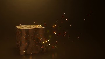 Cube in pixelated flames - Blender geometry nodes effect