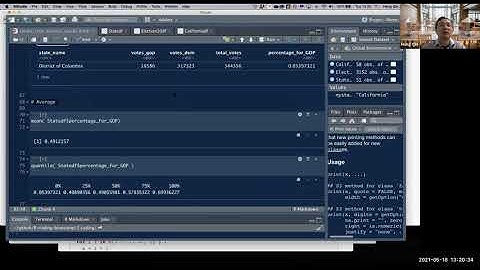 R, simple statistical analysis of 2020 USA elections